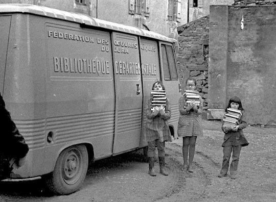 A bibliobus in Eastern France, Jura Department