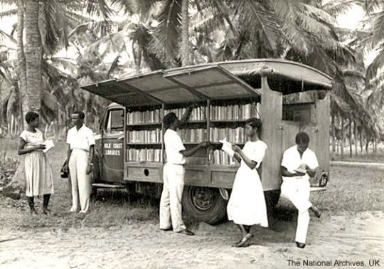 A bookmobile in Ghana, 1955