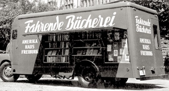 A mobile library of the German-American Institute in Freiburg, Germany, 1952