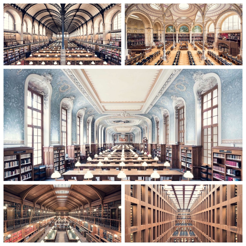 Beautiful libraries in photographs by Thibaud Poirier