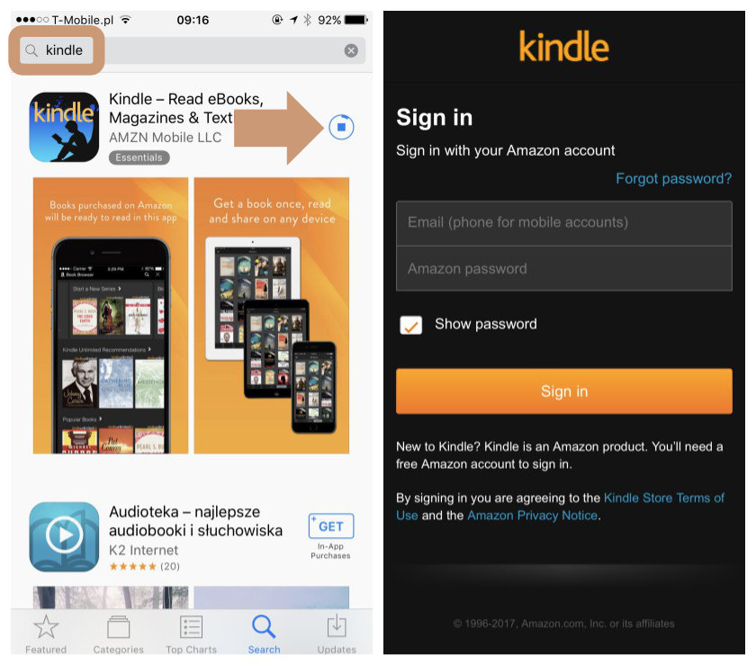 Download and register your Kindle app for iPad and iPhone