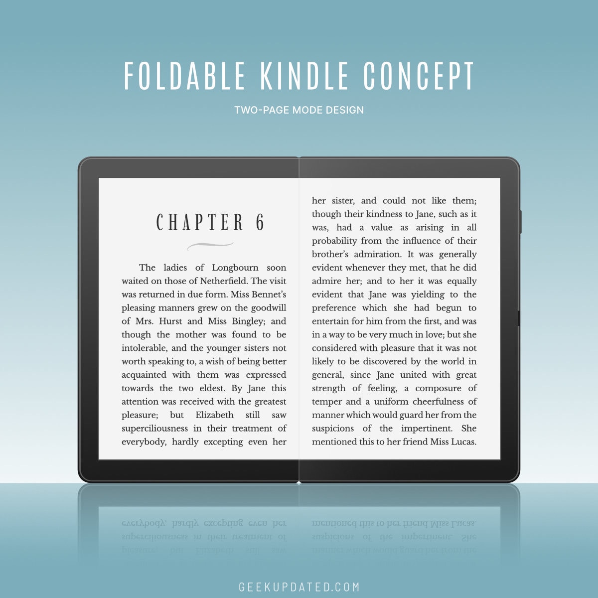 Foldable Kindle concept opened book design