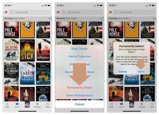 How to permanently delete Kindle books in iPad app