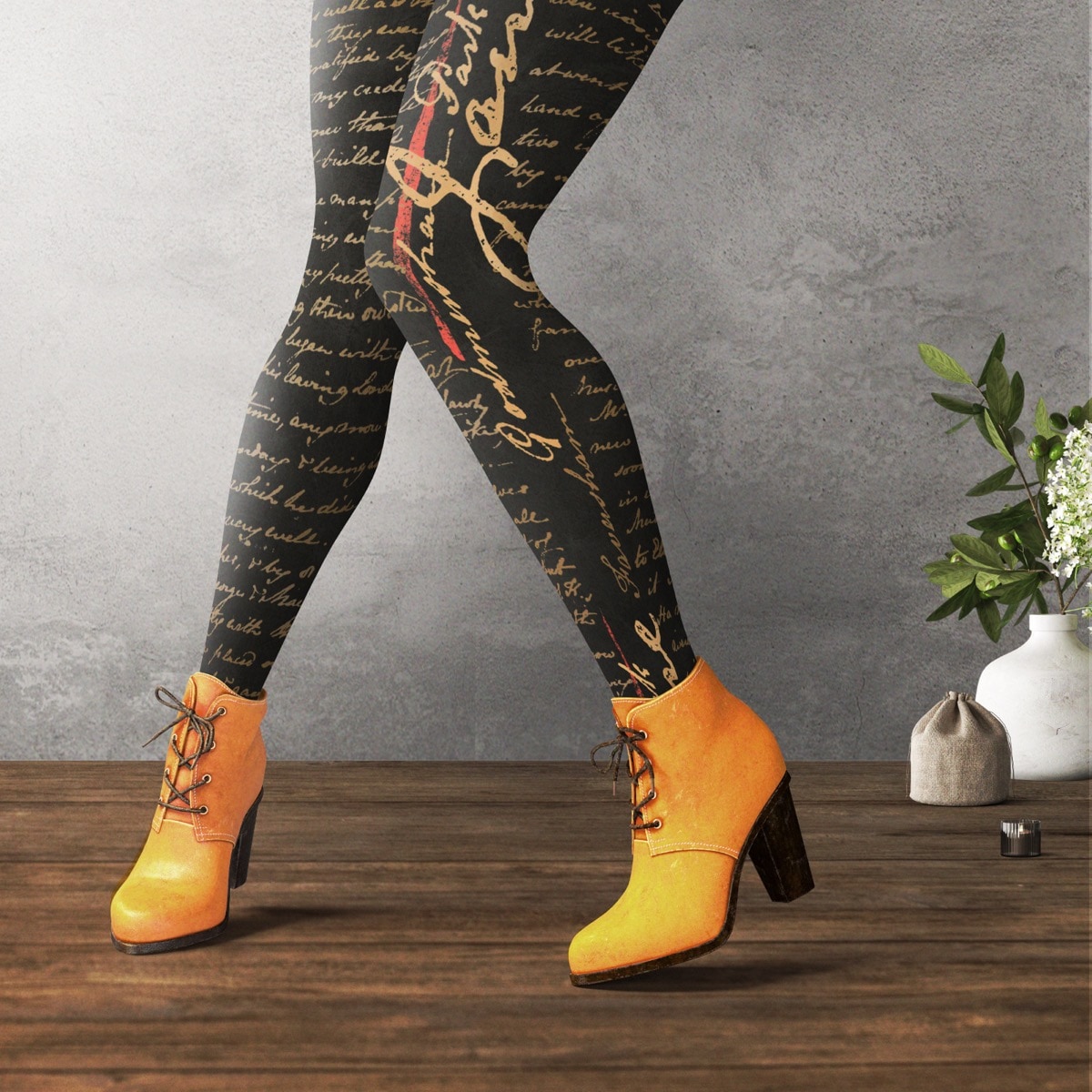 Jane Austen dark leggings by Piotr Kowalczyk Geek Updated