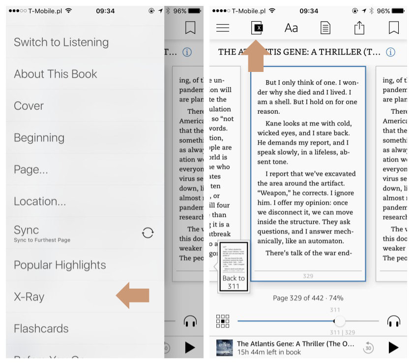 Kindle for iPad and iPhone - how to find X-Ray