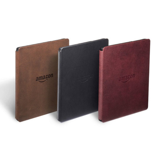 Kindle Oasis comes with a charging cover in three colors