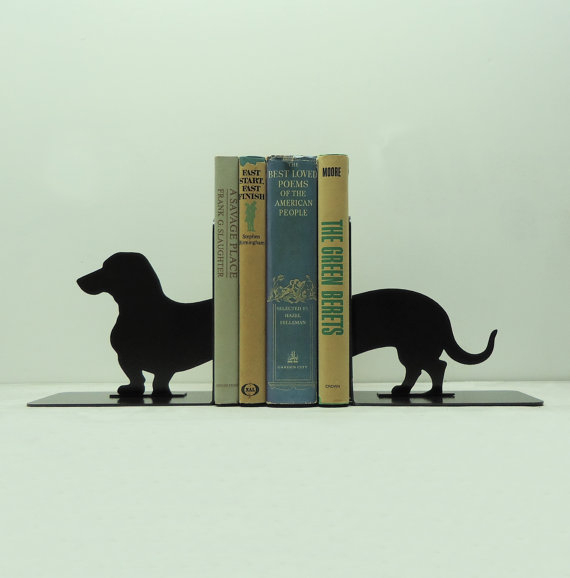 Dachshund Wiener Dog bookends from Knob Creek Metal Arts