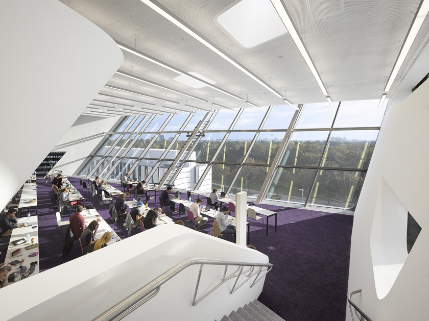 Library of the Vienna University of Economics was designed by Zaha Hadid Architects