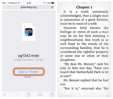 Open the ebook file with Kindle app for iPad and iPhone