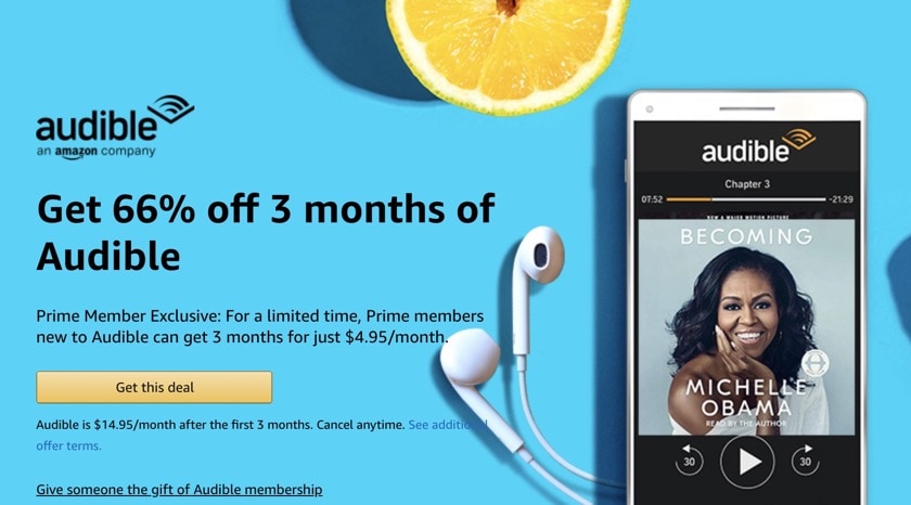 Don’t wait for Prime Day – get 66% off 3 months of Audible right now