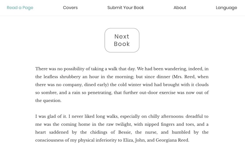 A website lets judge a book by its first page