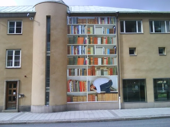 Street Art - Inside a Bookshelf