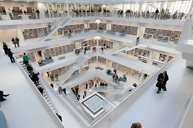 Stuttgart City #Library - the heart and core of the library follows the design of the ancient pantheon