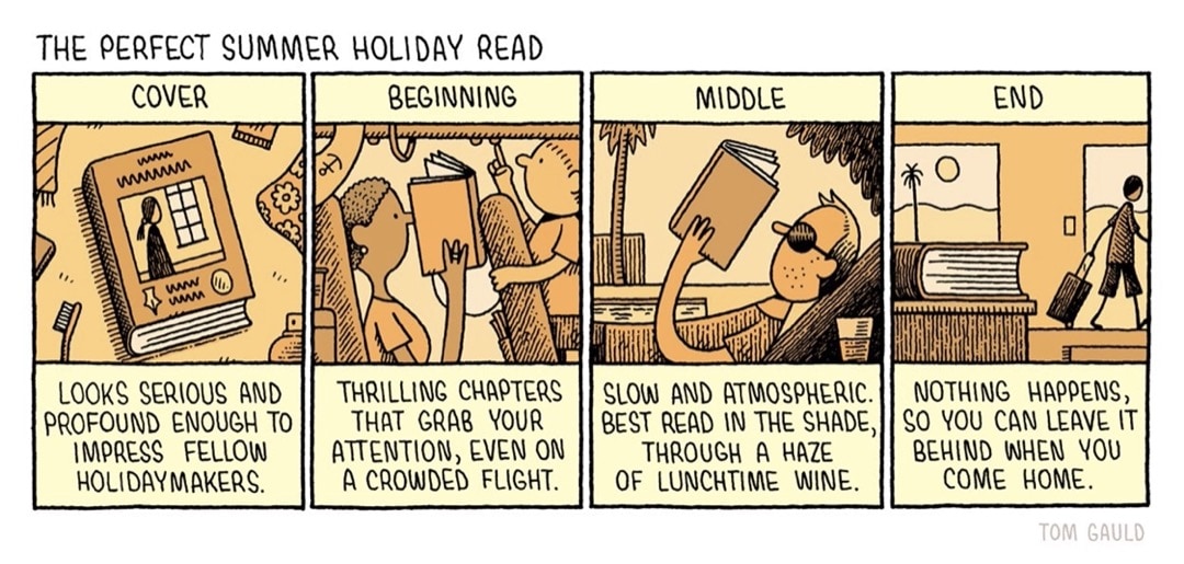 The Perfect Summer Holiday Read by Tom Gauld - best cartoons about reading