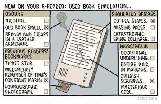 Used book simulation cartoon Tom Gauld